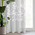 Firana biała z etaminy zdobiona motywem roślinnym 140x250 cm przelotka ESTELLA