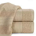 Ręcznik do rąk 30x50 cm bawełniany kolor beżowy z żakardową bordiurą 500 g/m2 KAYA