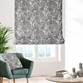 Roleta rzymska popielata z gładkiej tkaniny żakardowej z efektem marmuru