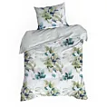 Pościel 140x200 cm bawełniana kolor biały, zielony z wzorem roślinnym SONIA 38