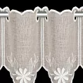 Tkanina firanowa zazdrostka z etaminy zdobiona haftem kwiatuszków