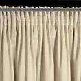 Zasłona welwetowa jasnobeżowo, złota zdobiona przecieranym wzorem 140x270 cm taśma - RENIA