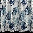 Zasłona biało, granatowa zdobiona egzotycznym nadrukiem z tkaniny typu oxford 140x250 cm przelotka - MALTA