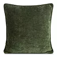 Poszewka na poduszkę 45x45 cm oliwkowa z szenilowej tkaniny z wypustką na brzegach KLARA 02