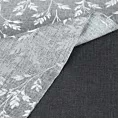 Komplet obrus z bieżnikiem stalowo, srebrny 140x260 cm ANITA 6 zdobiony subtelnym wzorem liści