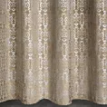 Zasłona beżowo, złota ze złotym wzorem z welwetu 140x250 cm przelotka - LAURA