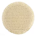 Podkładka okrągła na stół kremowa średnica 38 cm JOAN pleciona z frędzlami