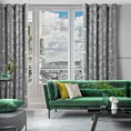 Zasłona welwetowa stalowa z trójwymiarowym wzorem liści 140x250 cm przelotka - LIVIA