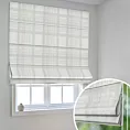 Roleta rzymska kremowo beżowa dwustronna, z wzorem w kratę