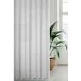 Zasłona szyta na taśmie 5 cm biała z matowej luźnotkanej tkaniny z efektem melanżu, wykończona obciążnikiem