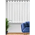 Firana biała z etaminy zdobiona aplikacją 350x145 cm przelotki KAJA