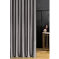 Zasłona szyta na taśmie 5 cm grafitowa z gładkiej, zaciemniającej tkaniny z wyraźnym splotem