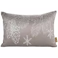 Poszewka na poduszkę 30x50 cm świąteczna beżowo biała z nadrukiem gałązek HOLLY