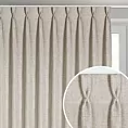 Zasłona beżowa o płóciennym splocie z efektem melanżu 80x270 cm (wymiar podany na gotowo) system flex - JULA