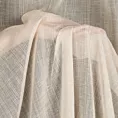 Firana szyta na taśmie 5 cm jasnobeżowa z gładkiej, miękkiej etaminy z delikatnie zarysowanym wzorem w prążki, wykończona obciążnikiem