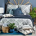 Pościel 220x200 cm bawełniana kolor jasnoszary, stalowy z ornamentowym wzorem PALERMO 10 Terra Collection