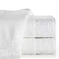 Ręcznik kąpielowy 50x90 cm bawełniany kolor biały z żakardową bordiurą 500 g/m2 RITA