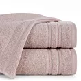 Ręcznik kąpielowy 50x90 cm bawełniany kolor pudrowy róż zdobiony paseczkami 500 g/m2 EMINA