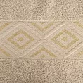 Ręcznik kąpielowy 70x140 cm bawełniany kolor beżowy przetykany błyszczącą nicią w geometryczny wzór 500 g/m2 AZARI