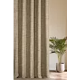 Zasłona szyta na taśmie 5 cm jasnobrązowa z tkaniny o grubym splocie z efektem melanżu