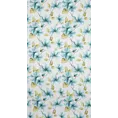 Dekoracja okienna biała w niebieskie kwiaty 140x270 cm taśma - SOFIA