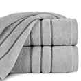 Ręcznik kąpielowy 70x140 cm bawełniany kolor srebrny z kontrastującymi paseczkami 500 g/m2 SIBEL
