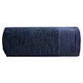 Ręcznik kąpielowy 70x140 cm bawełniany kolor granatowy z żakardową bordiurą z drobnymi punkcikami 480 g/m2 STELLA