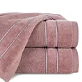 Ręcznik kąpielowy 50x90 cm bawełniany kolor pudrowy z kontrastującymi paseczkami 500 g/m2 SIBEL