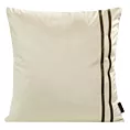 Poszewka na poduszkę 45x45 cm welwetowa, kremowa poszewka z naszywaną dekoracyjną pasmanterią VELVET 31 Eurofirany Premium