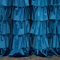 Zasłona welwetowa granatowa zdobiona falbanami 140x270 cm taśma - CHARLOTTE