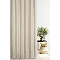 Zasłona szyta na flexach ciemnokremowa z miękkiej matowej tkaniny szenilowej o naturalnym splocie