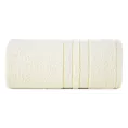 Ręcznik kąpielowy 50x90 cm bawełniany kolor kremowy z bordiurą w paski podkreślone błyszczącą nicią 500 g/m2 GALA