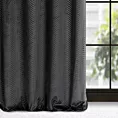 Zasłona czarna z błyszczącego strukturalnego welwetu 140x250 cm przelotka - LUSSI