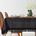 Obrus czarny 140x260 cm TINA zdobiony puszystymi frędzlami EUROFIRANY PREMIUM