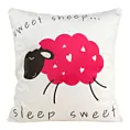Poszewka na poduszkę 45x45 cm welwetowa, biało różowa z motywem słodkich baranków KIDS 6 DESIGN 91