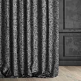 Zasłona szyta na flexach czarno srebrna z miękkiej tkaniny szenilowej przetykanej błyszczącą nicią Italissima Eva Minge