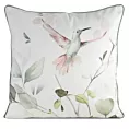 Poszewka na poduszkę dwustronna 60x60 cm welwetowa, biało zielona z motywem roślinnym z wypustką na brzegach INEZ Eurofirany Premium