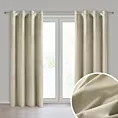 Komplet 2 szt. zasłon kremowych z welwetowej tkaniny 140x250 cm przelotki - DARLA