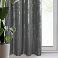 Zasłona grafitowo, srebrzysta zdobiona błyszczącym nadrukiem 140x250 cm przelotka - LIBI