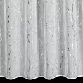 Firana biało, srebrna zdobiona nadrukiem marmurka 140x270 cm taśma MELIA