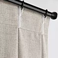 Zasłona beżowa o płóciennym splocie z efektem melanżu 125x270 cm (wymiar podany na gotowo) system flex - JULA
