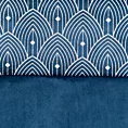 Zasłona granatowa z aplikacją z błyszczącego welwetu 140x250 cm przelotka - AGNES - Design 91