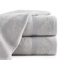 Ręcznik kąpielowy 50x90 cm bawełniany kolor srebrny z koronką oraz subtelnym haftem 500 g/m2 SISI