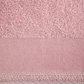 Ręcznik kąpielowy 50x90 cm bawełniany kolor różowy z koronkową bordiurą 500 g/m2 EMI