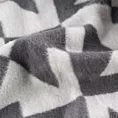 Koc bawełniano-akrylowy 150x200 cm jasnoszaro, stalowy z motywem geometrycznym AKRYL 22 Eurofirany Premium