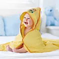 Ręcznik kąpielowy dziecięcy 100x100 cm bawełniany kolor żółty,pomarańczowy 350g/m2 z kapturem BABY 69