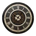 Dekoracyjny zegar ścienny z ruchomymi kołami zębatymi