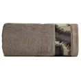 Ręcznik do rąk 30x50 cm bawełniany kolor ciemnobeżowy,czarny z designerską bordiurą 500 g/m2 EVA 24 Eva Minge