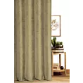 Zasłona szyta na taśmie 5 cm oliwkowa z miękkiej w dotyku tkaniny szenilowej