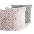 Poszewka na poduszkę 45x45 cm z futerka jasnoróżowa z ozdobnymi przeszyciami GIAN